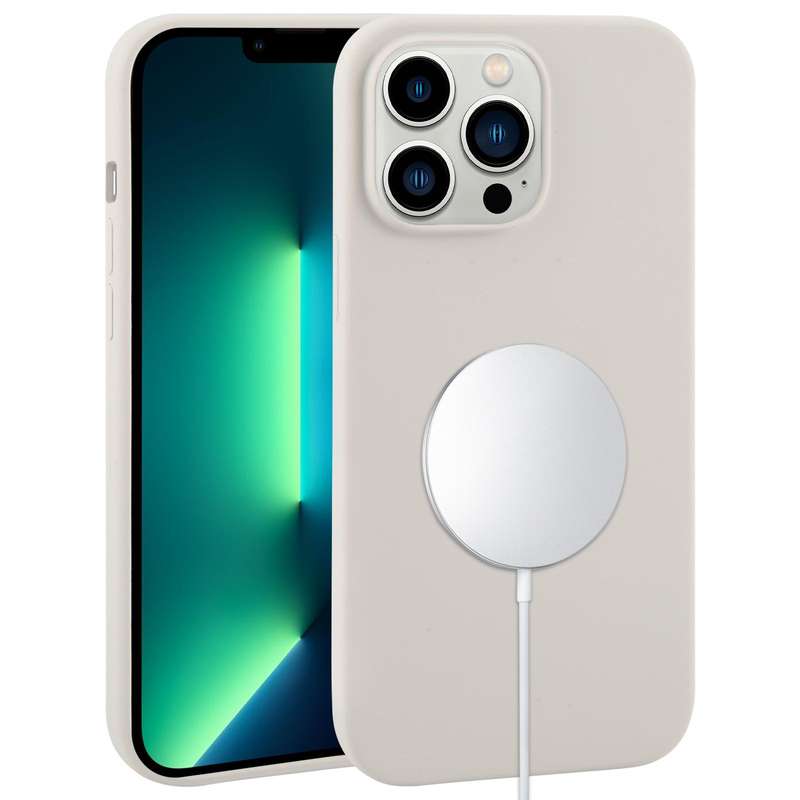 For iPhone 13 Pro Liquid Silicone Full Coverage MagSafe Phone Case(Deep Green)