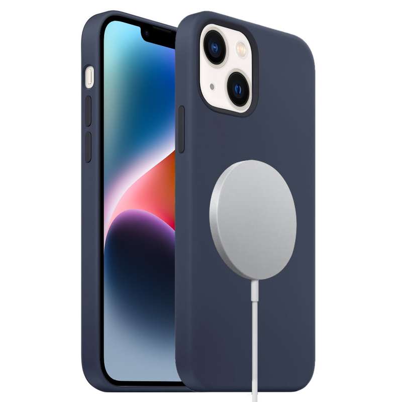 For iPhone 15 Liquid Silicone Full Coverage MagSafe Phone Case(Black)