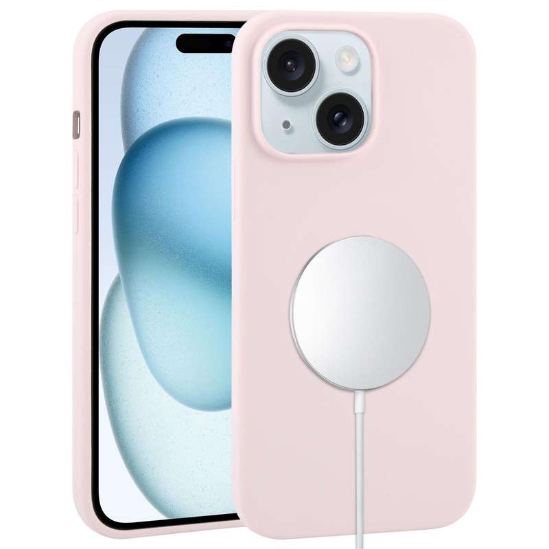 For iPhone 15 Liquid Silicone Full Coverage MagSafe Phone Case(Black)