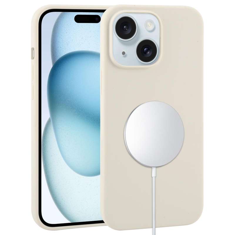 For iPhone 15 Liquid Silicone Full Coverage MagSafe Phone Case(Black)