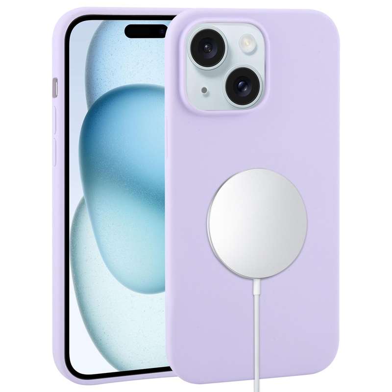 For iPhone 15 Liquid Silicone Full Coverage MagSafe Phone Case(Black)