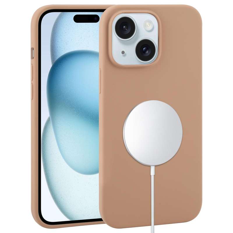 For iPhone 15 Liquid Silicone Full Coverage MagSafe Phone Case(Black)