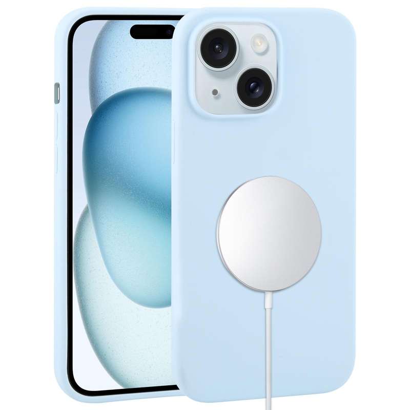 For iPhone 15 Liquid Silicone Full Coverage MagSafe Phone Case(Black)