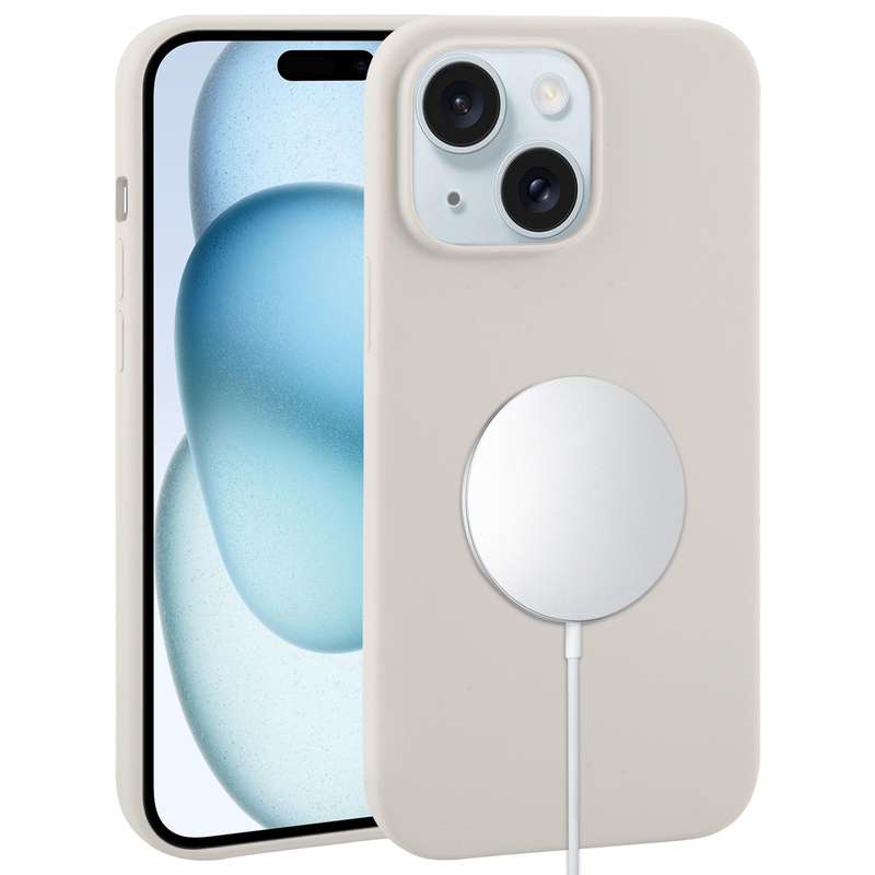 For iPhone 15 Liquid Silicone Full Coverage MagSafe Phone Case(Black)