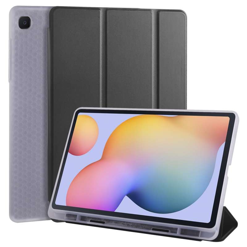For Samsung Galaxy Tab S6 Lite P610 3-folding Horizontal Flip PU Leather + Shockproof TPU Case with