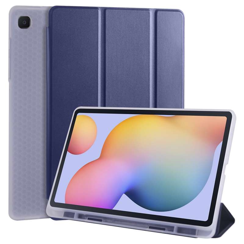 For Samsung Galaxy Tab S6 Lite P610 3-folding Horizontal Flip PU Leather + Shockproof TPU Case with
