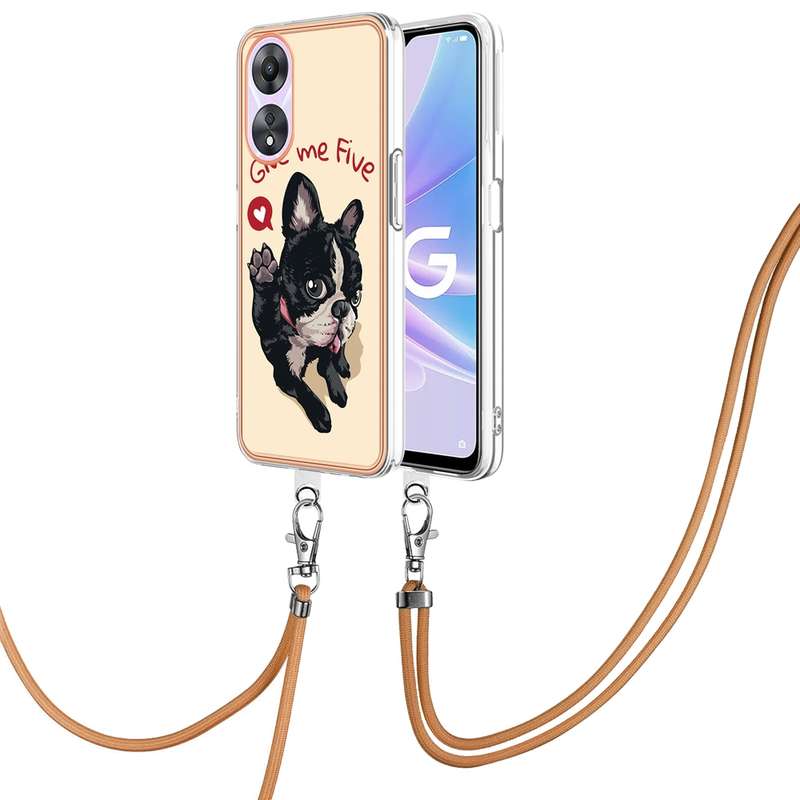 For OPPO A78 / A58 Electroplating Dual-side IMD Phone Case with Lanyard(Equation)