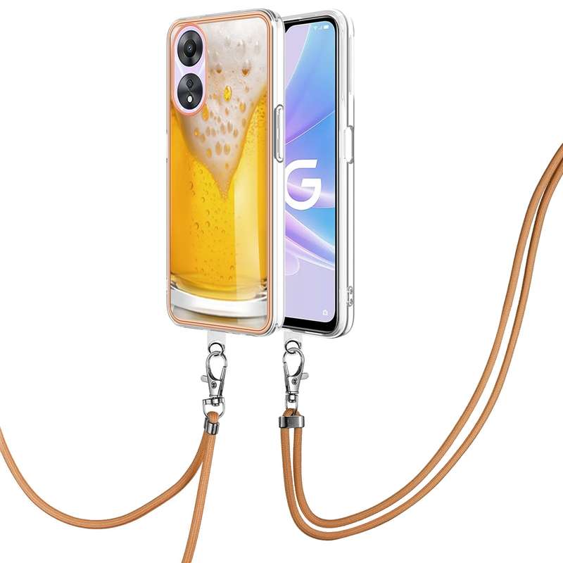 For OPPO A78 / A58 Electroplating Dual-side IMD Phone Case with Lanyard(Equation)