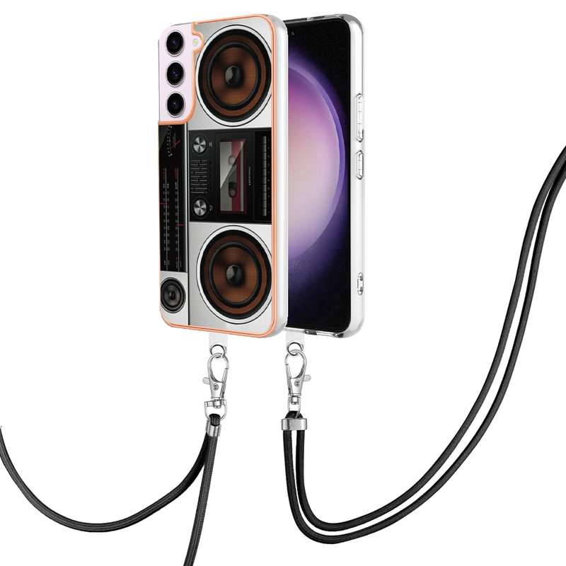 For Samsung Galaxy S22 5G Electroplating Dual-side IMD Phone Case with Lanyard(Equation)
