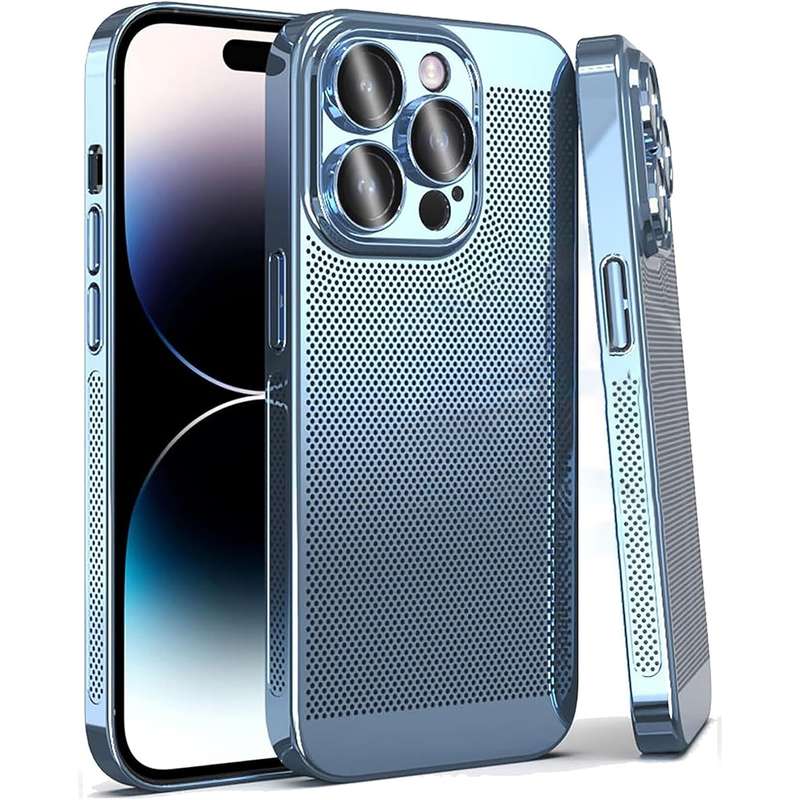 For iPhone 14 Pro Fine Mesh Cooling Phone Case(Silver)