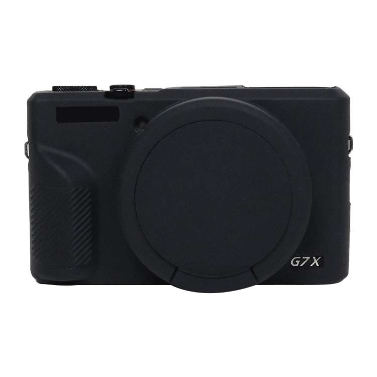 For Canon PowerShot G7 X Mark III / G7X3 Soft Silicone Protective Case with Lens Cover(Black)