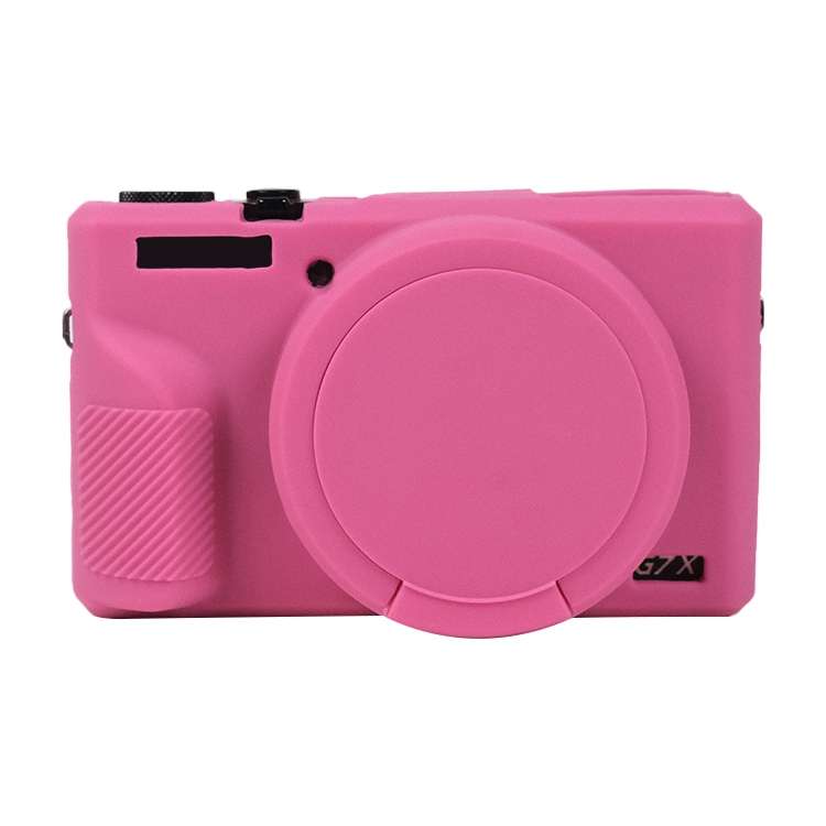 For Canon PowerShot G7 X Mark III / G7X3 Soft Silicone Protective Case with Lens Cover(Black)