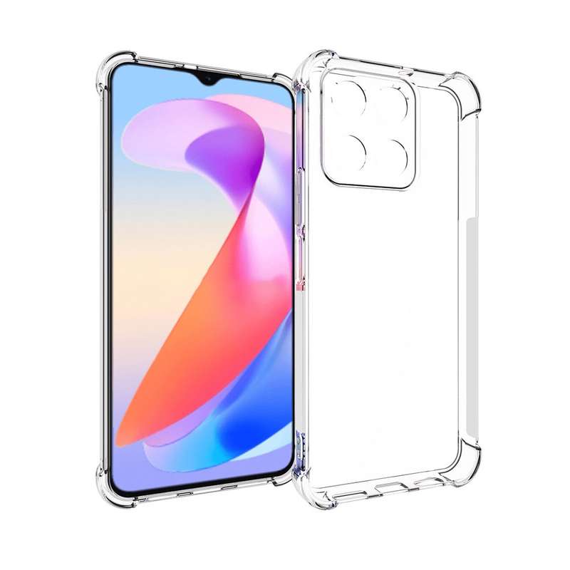 For Honor X6a 4G Shockproof Non-slip Thickening TPU Phone Case(Transparent)