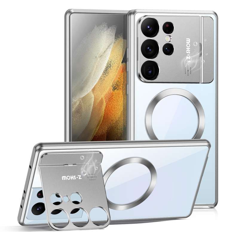 For Samsung Galaxy S21 Ultra 5G Aromatherapy Holder Single-sided MagSafe Magnetic Phone Case(Black)