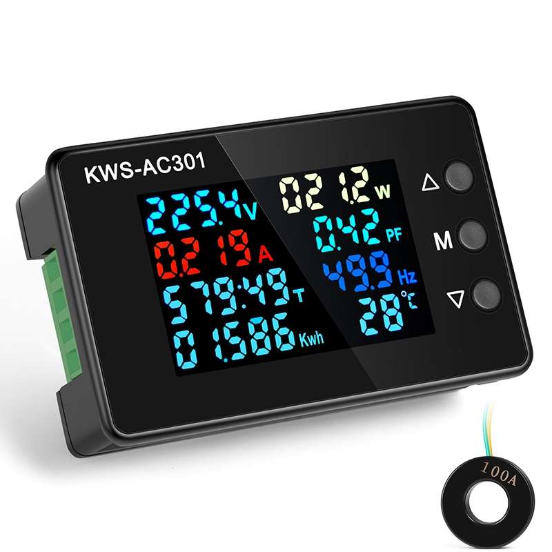 KWS-AC301L-100A 50-300V AC Digital Display Closed Current Voltmeter with 485 Communication(Black)