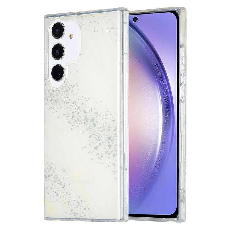 For Samsung Galaxy A54 5G Dual-side IMD Marble Phone Case(White Green)