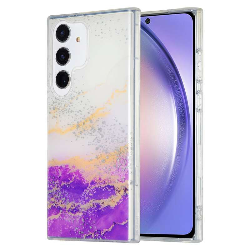 For Samsung Galaxy A54 5G Dual-side IMD Marble Phone Case(White Green)
