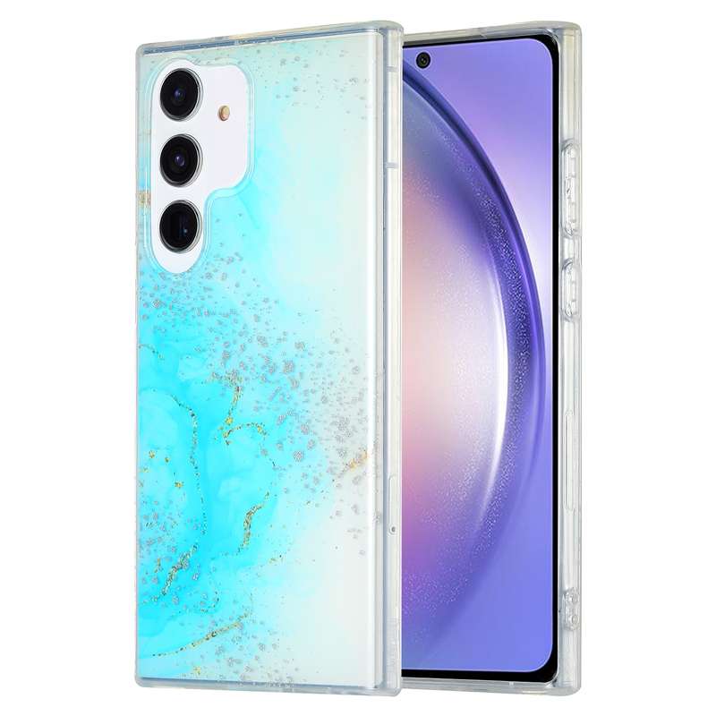 For Samsung Galaxy A54 5G Dual-side IMD Marble Phone Case(White Green)