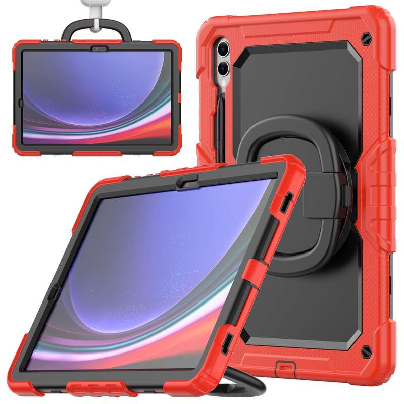 For Samsung Galaxy Tab S9+ / S10+ D Type Silicone Hybrid PC Tablet Case with Handle Holder(Light Blu