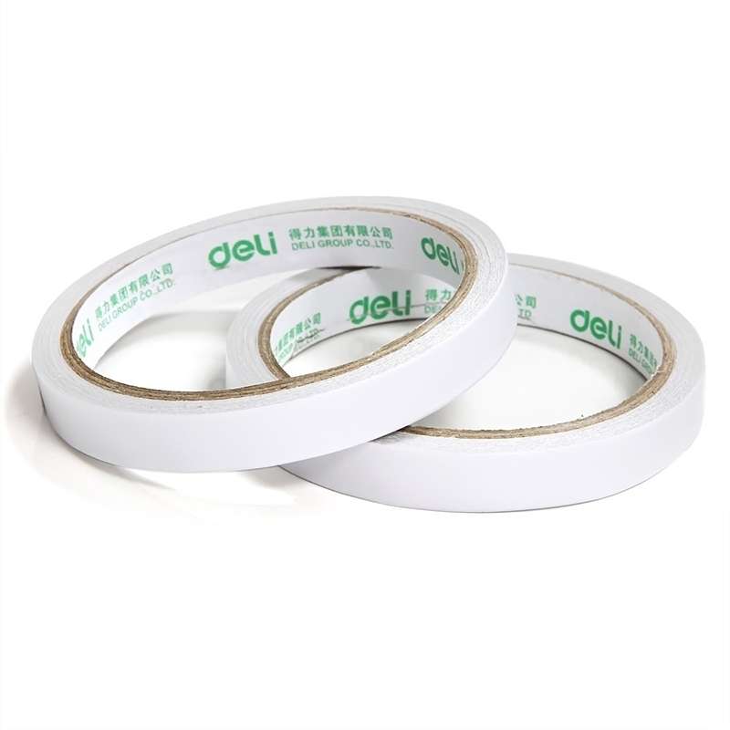 2 Volumes Deli High Adhesive Double Faced Adhesive Strong Dual Sided Tape, Size: 12mm
