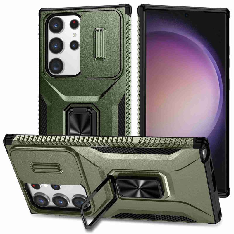 For Samsung Galaxy S23 Ultra 5G Sliding Camshield Holder Phone Case(Black)