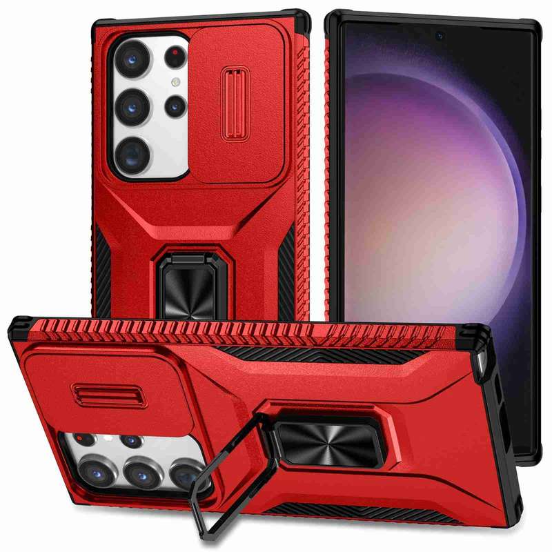 For Samsung Galaxy S23 Ultra 5G Sliding Camshield Holder Phone Case(Black)