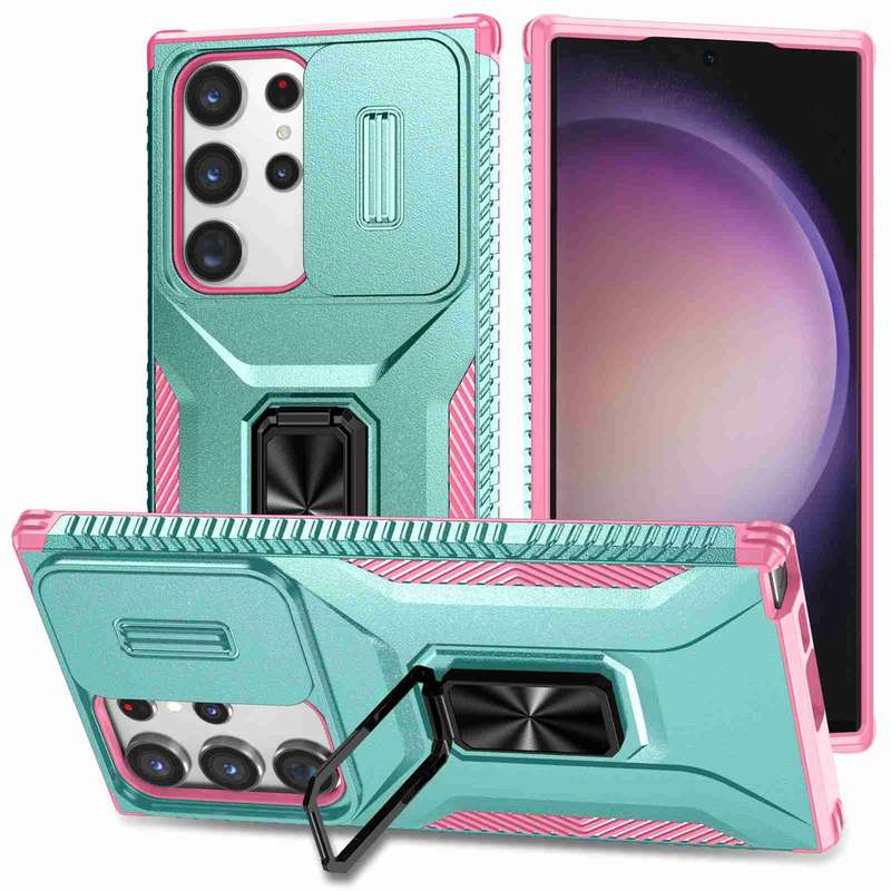 For Samsung Galaxy S23 Ultra 5G Sliding Camshield Holder Phone Case(Black)