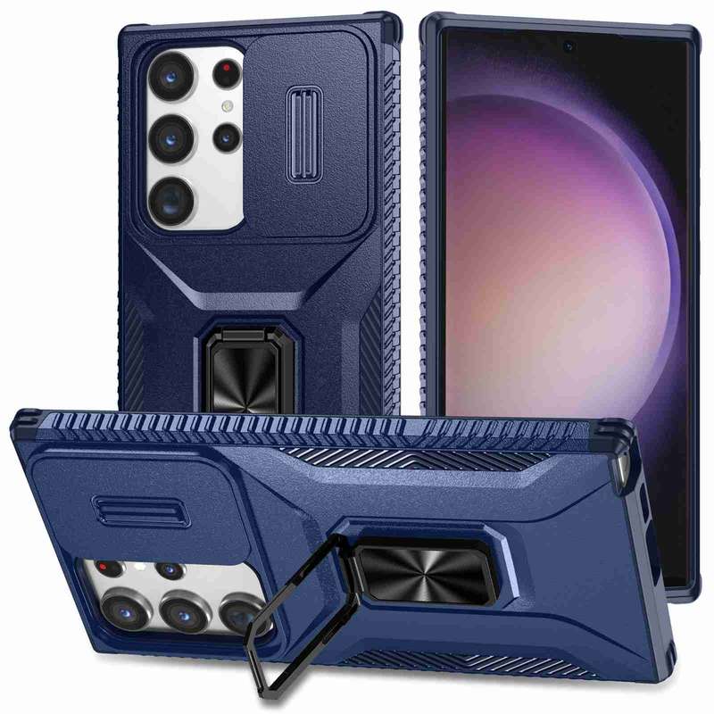 For Samsung Galaxy S23 Ultra 5G Sliding Camshield Holder Phone Case(Black)