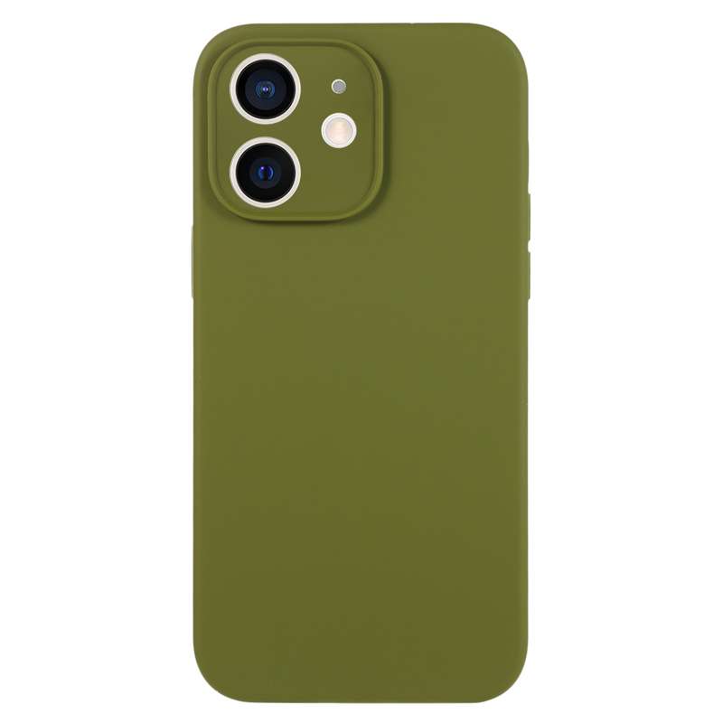 For iPhone 12 Pure Color Liquid Silicone Fine Pore Phone Case(Fresh Pink)