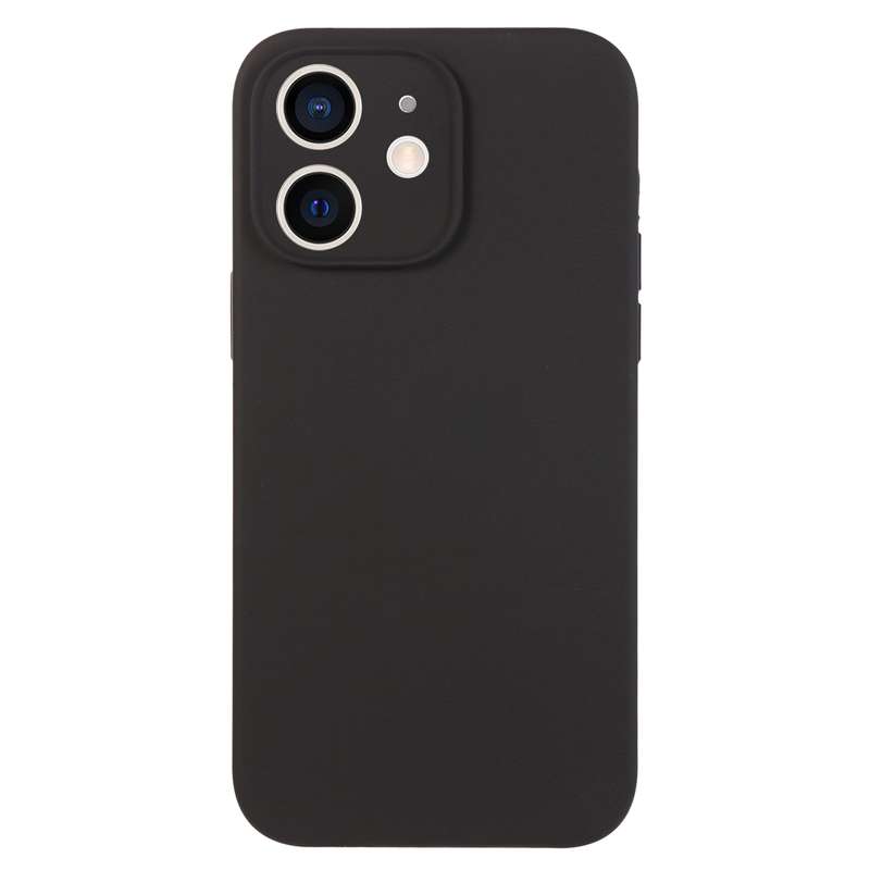 For iPhone 12 Pure Color Liquid Silicone Fine Pore Phone Case(Fresh Pink)