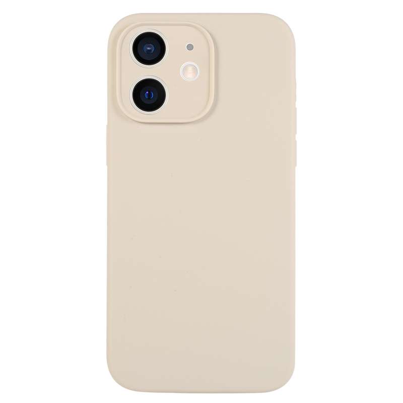 For iPhone 12 Pure Color Liquid Silicone Fine Pore Phone Case(Fresh Pink)