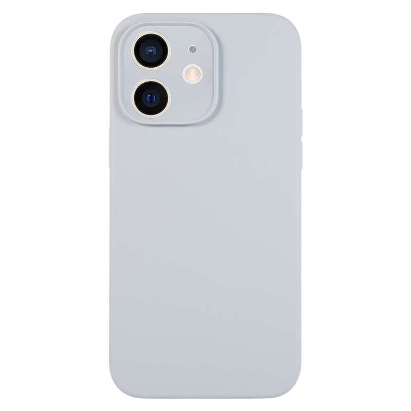 For iPhone 12 Pure Color Liquid Silicone Fine Pore Phone Case(Fresh Pink)