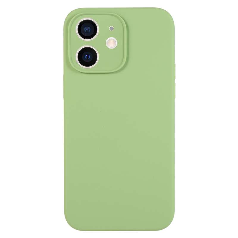 For iPhone 12 Pure Color Liquid Silicone Fine Pore Phone Case(Fresh Pink)
