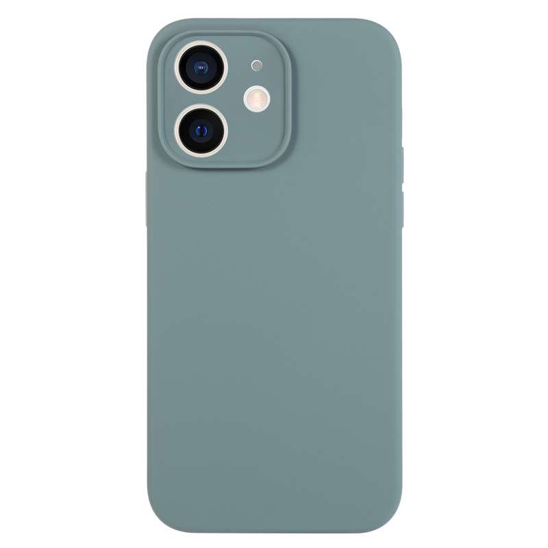 For iPhone 12 Pure Color Liquid Silicone Fine Pore Phone Case(Fresh Pink)