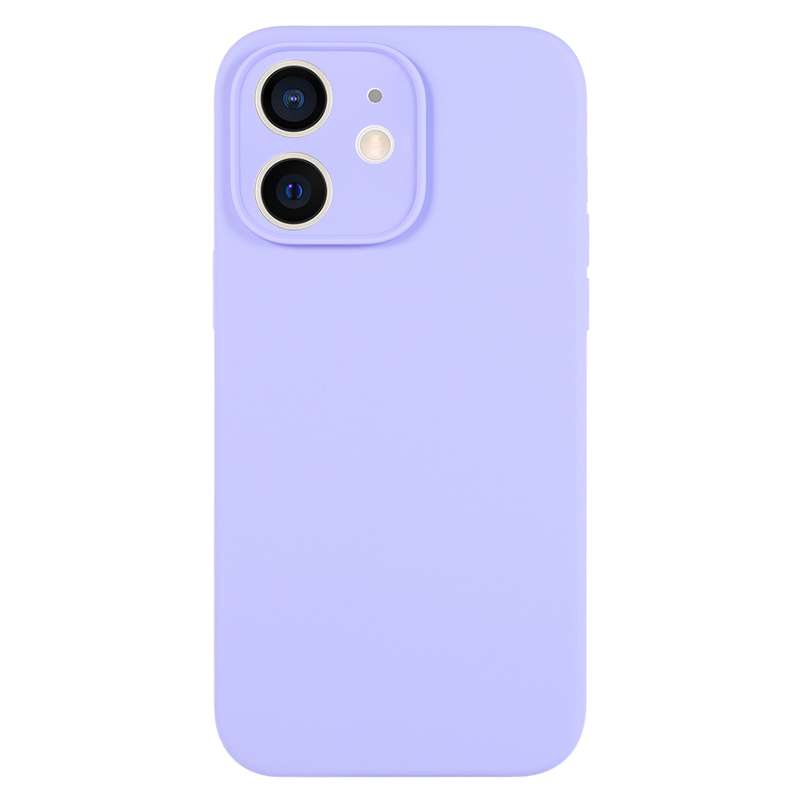 For iPhone 12 Pure Color Liquid Silicone Fine Pore Phone Case(Fresh Pink)