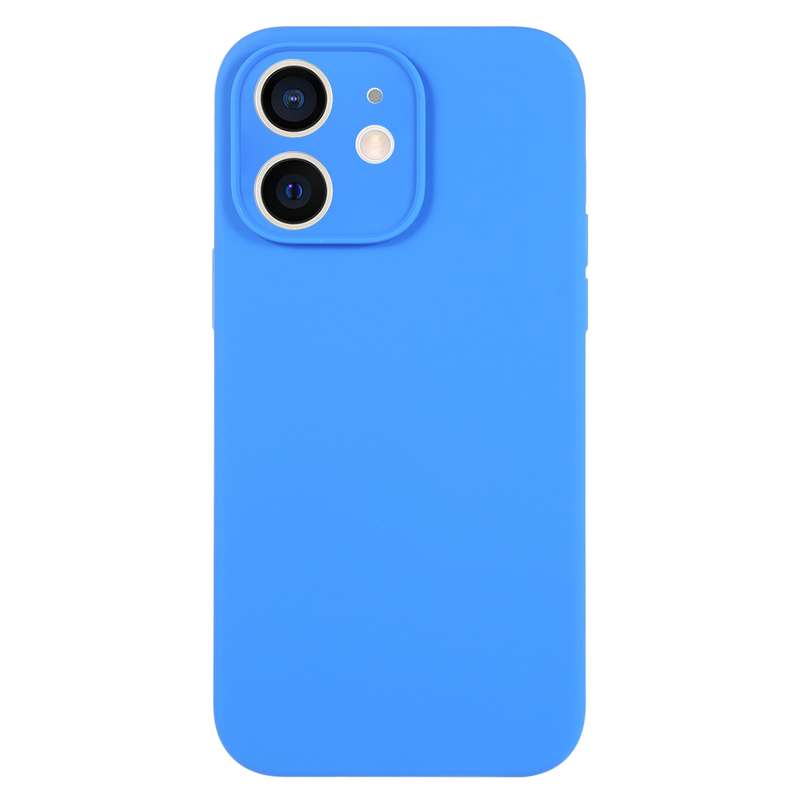 For iPhone 12 Pure Color Liquid Silicone Fine Pore Phone Case(Fresh Pink)