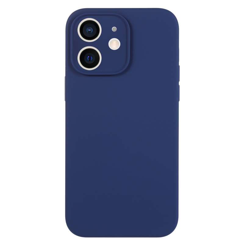 For iPhone 12 Pure Color Liquid Silicone Fine Pore Phone Case(Fresh Pink)