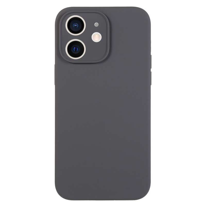 For iPhone 12 Pure Color Liquid Silicone Fine Pore Phone Case(Fresh Pink)
