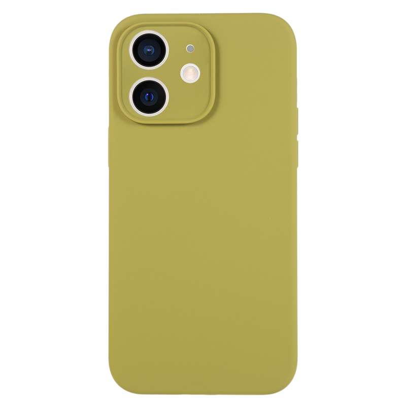 For iPhone 12 Pure Color Liquid Silicone Fine Pore Phone Case(Fresh Pink)