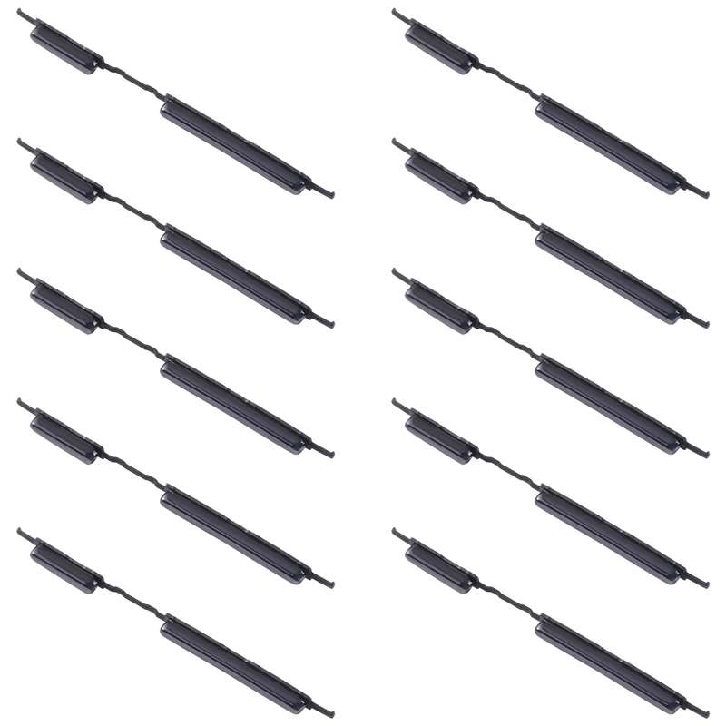 For Samsung Galaxy M32 SM-M325 10pcs Power Button + Volume Control Button(Black)