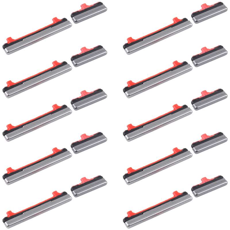 For Samsung Galaxy Note10 Lite SM-N770 10pcs Power Button + Volume Control Button(Grey)