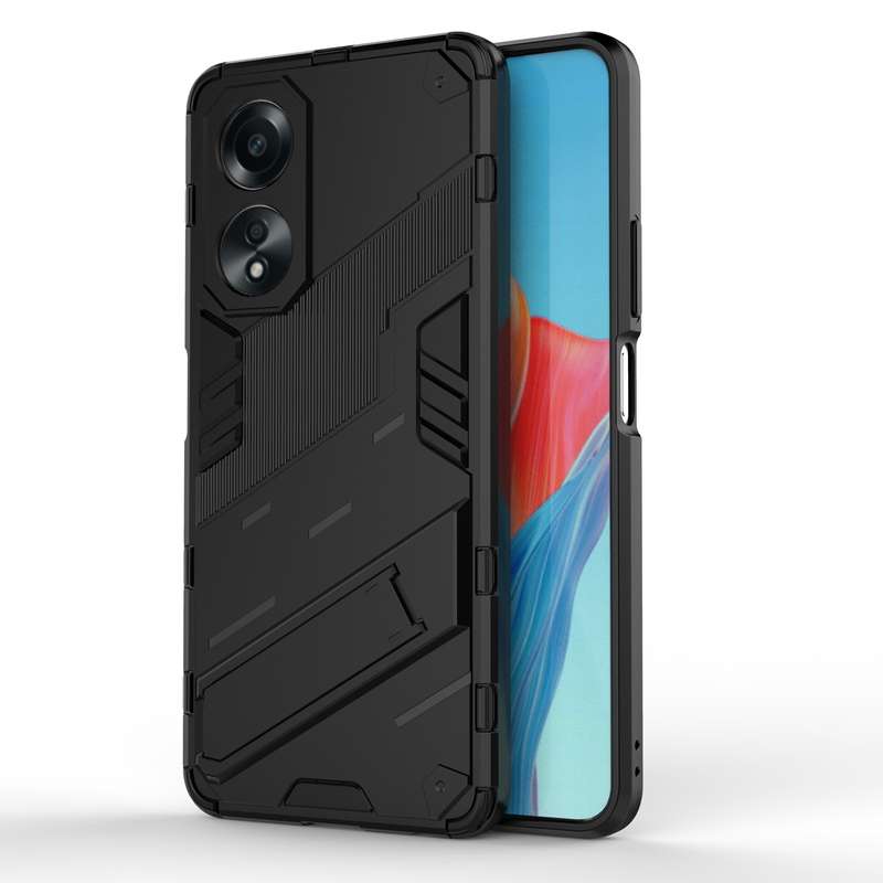 For OPPO A58 4G Global Punk Armor 2 in 1 PC + TPU Phone Case with Holder(Green)