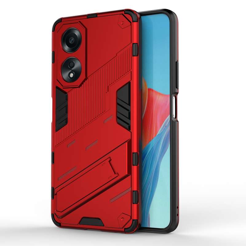 For OPPO A58 4G Global Punk Armor 2 in 1 PC + TPU Phone Case with Holder(Green)