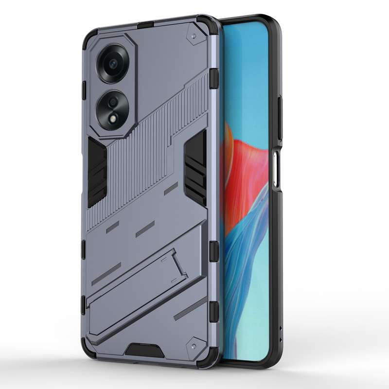For OPPO A58 4G Global Punk Armor 2 in 1 PC + TPU Phone Case with Holder(Green)