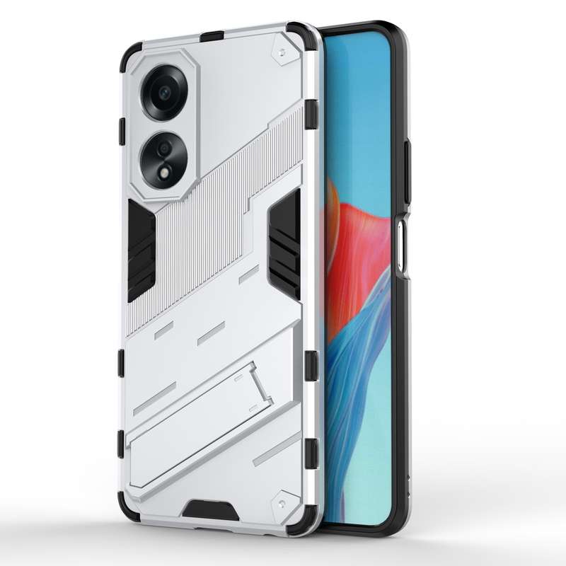 For OPPO A58 4G Global Punk Armor 2 in 1 PC + TPU Phone Case with Holder(Green)