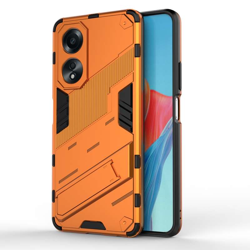 For OPPO A58 4G Global Punk Armor 2 in 1 PC + TPU Phone Case with Holder(Green)