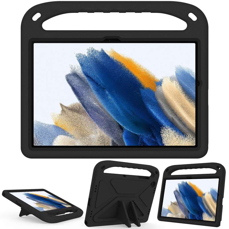 For Samsung Galaxy Tab A9+ Handle EVA Shockproof Tablet Case with Holder(Blue)
