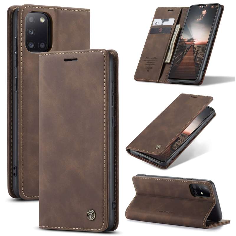 For Samsung Galaxy A31 CaseMe-013 Multifunctional Retro Frosted Horizontal Flip Leather Case with Ca