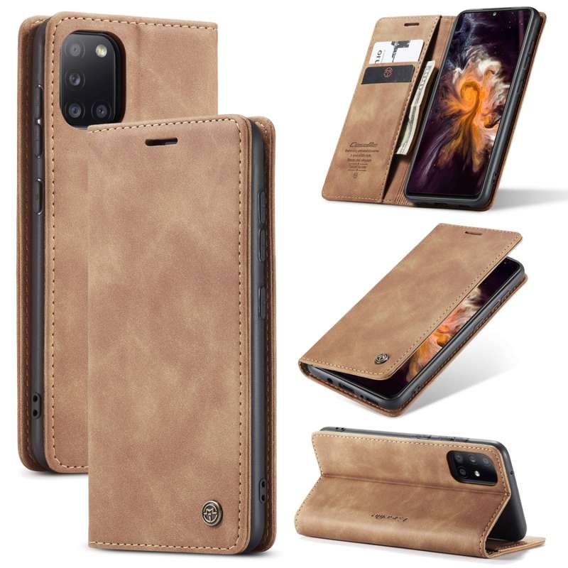 For Samsung Galaxy A31 CaseMe-013 Multifunctional Retro Frosted Horizontal Flip Leather Case with Ca