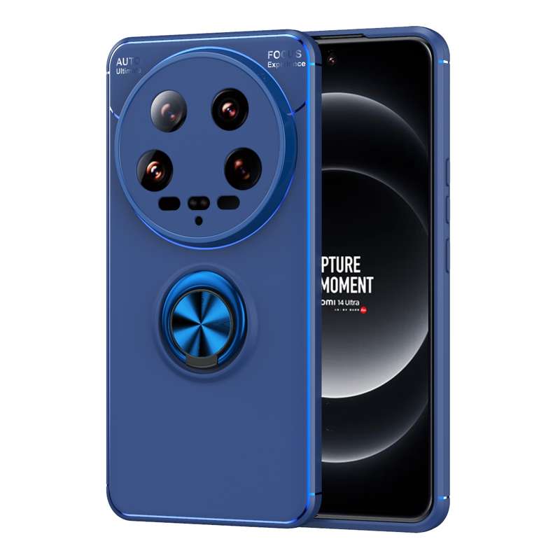 For Xiaomi 14 Ultra Metal Ring Holder TPU Phone Case(Blue)